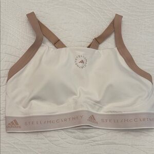 Adidas by Stella McCartney Women's White and Brown Sports Bra